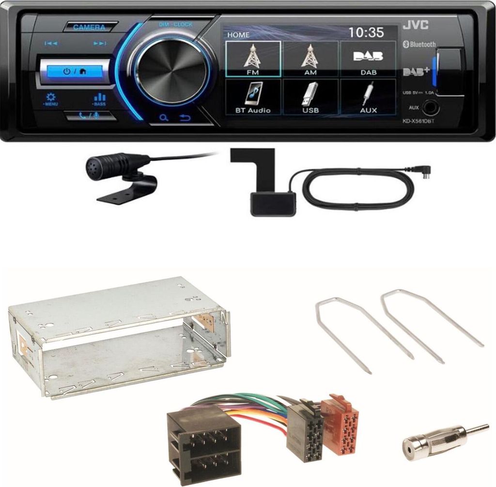 JVC KD-X561DBT Digitalradio FLAC Einbauset für Opel Astra F G Corsa B Zafira A