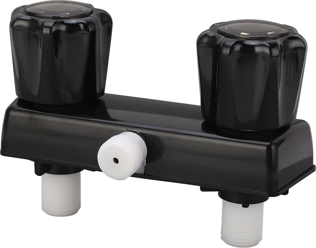 Badezimmer Dusche Mischbatterie mit 2 Knöpfen für Camper, RV Dusche Armatur mit Umstellknopf - Schwarz