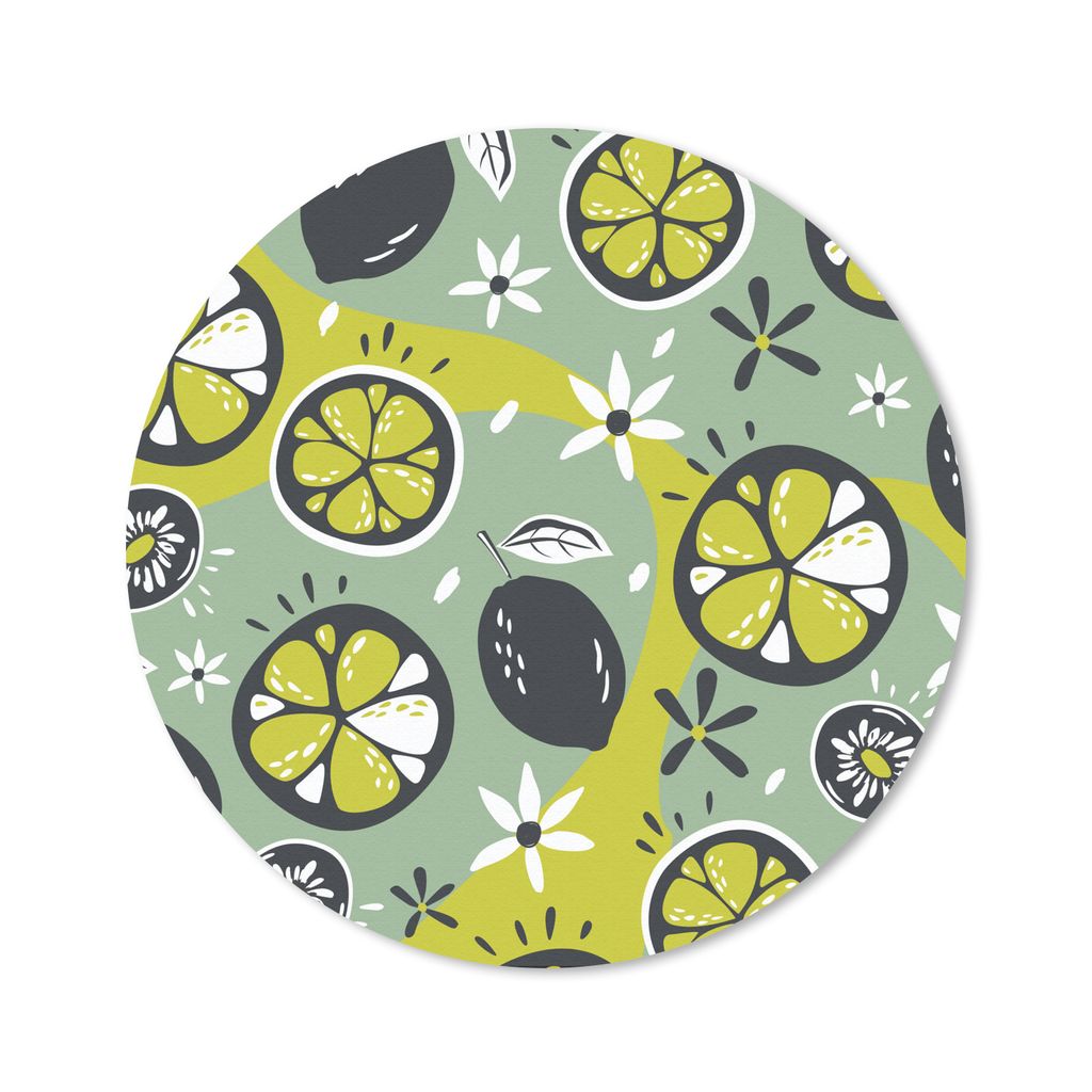 MuchoWow Mauspad Mousepad Sommer - Obst - Blumen 30x30 cm - Mousepads - Maus Mat - Pad - Mausunterlage - Tischunterlage - Schreibtischmatten
