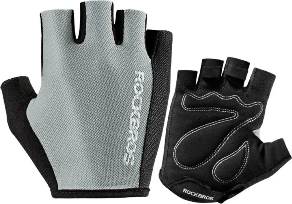 Moufles vélo Rockbros Gris respirantes en polyester Taille L léger