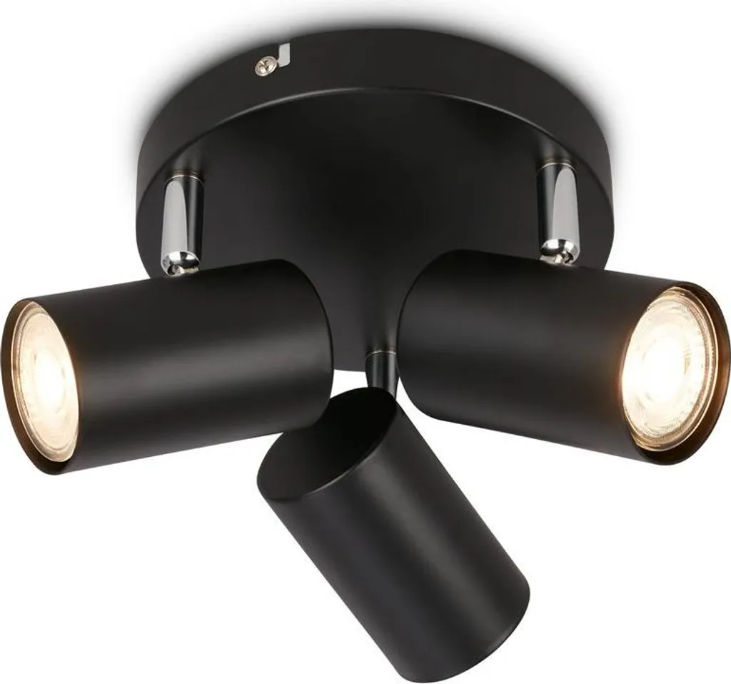 Lampada Soffitto Nera Briloner SUPO 3x GU10 - Robusta e Orientabile