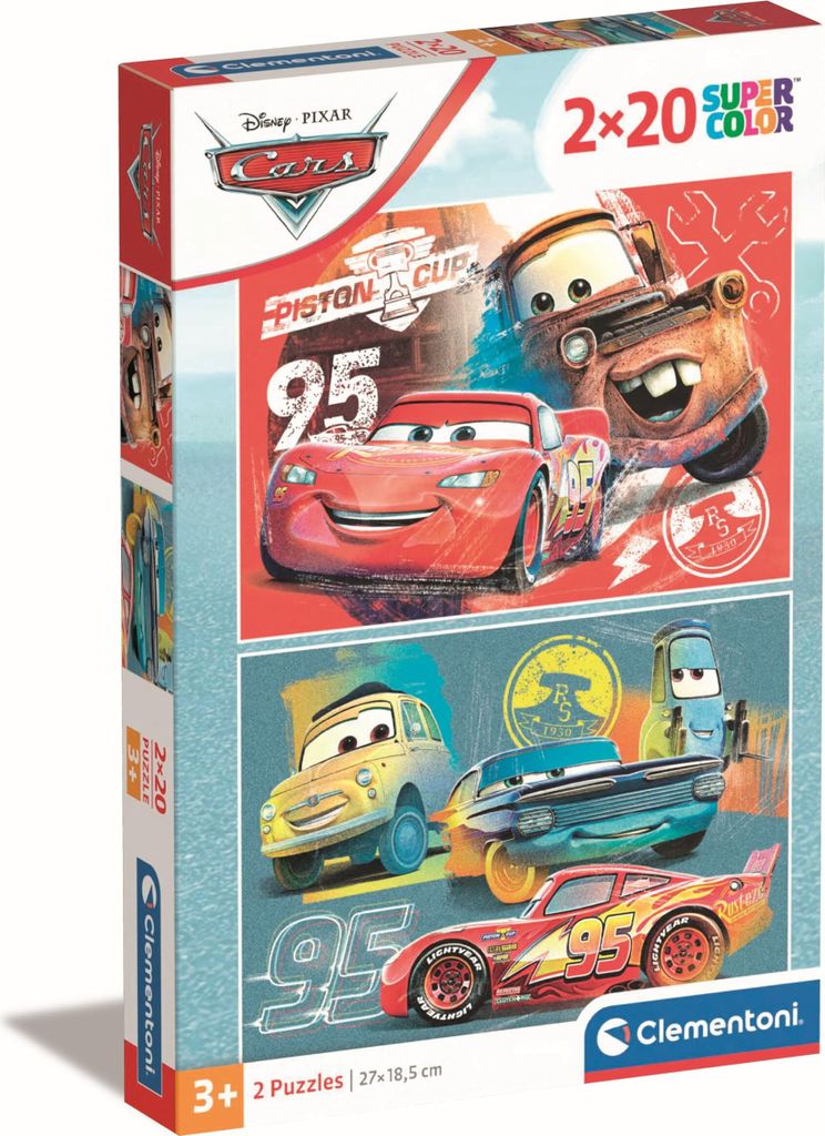 Clementoni Disney Cars Kinder Puzzle 2 x 20 Teile - Disney Puzzle 27 x 19 cm fr Kinder ab 3 Jahre - Geschicklichkeitsspiel von Clementoni 24808