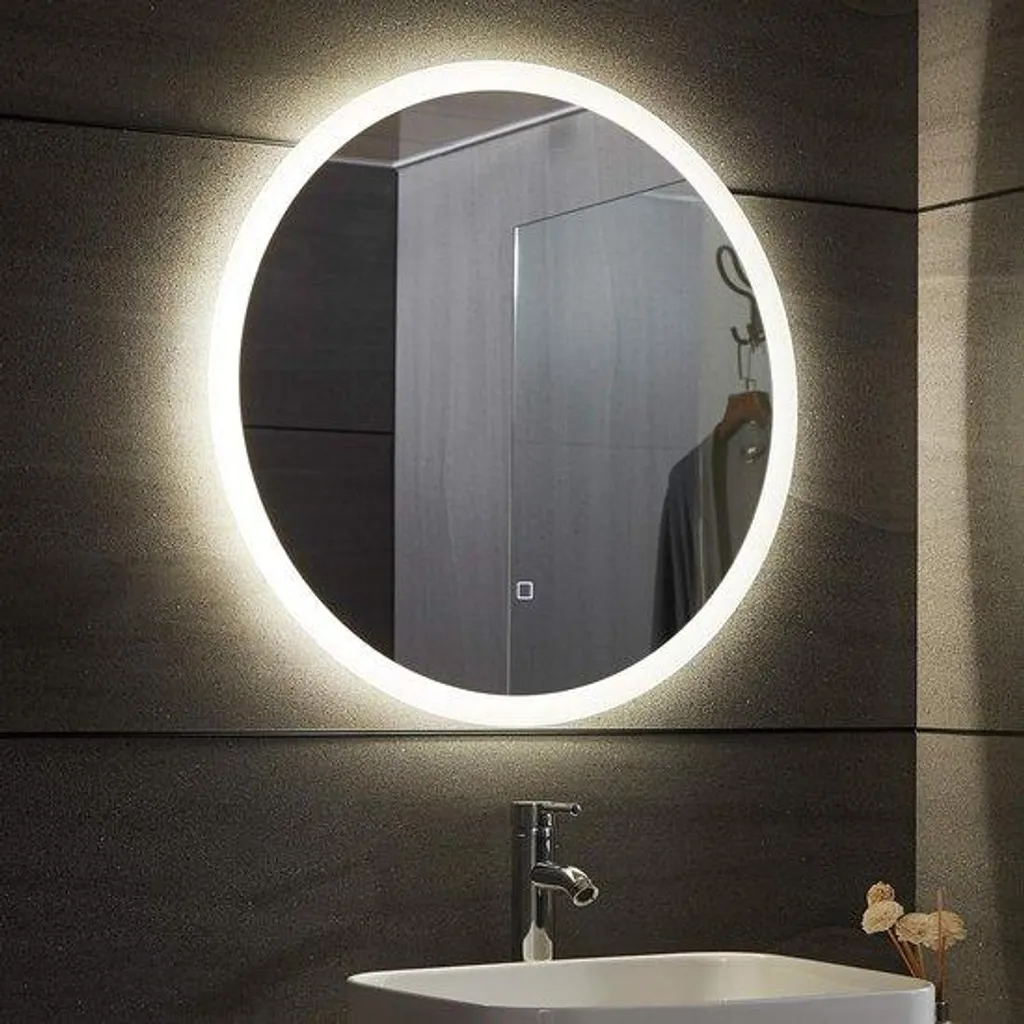 Miroir LED rond 60 cm A++ : Fini les zones d'ombre avec capteur tactile