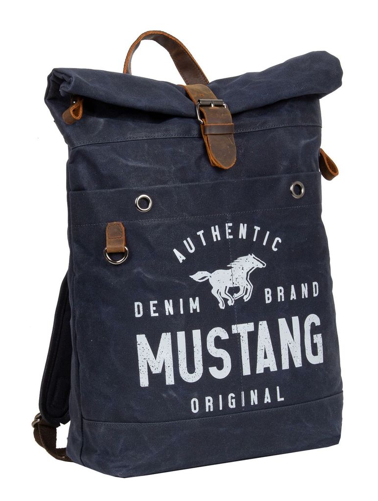MUSTANG Freizeitrucksack Rucksack mit Laptopfach Houston Rolltop Backpack Navy dunkelblau