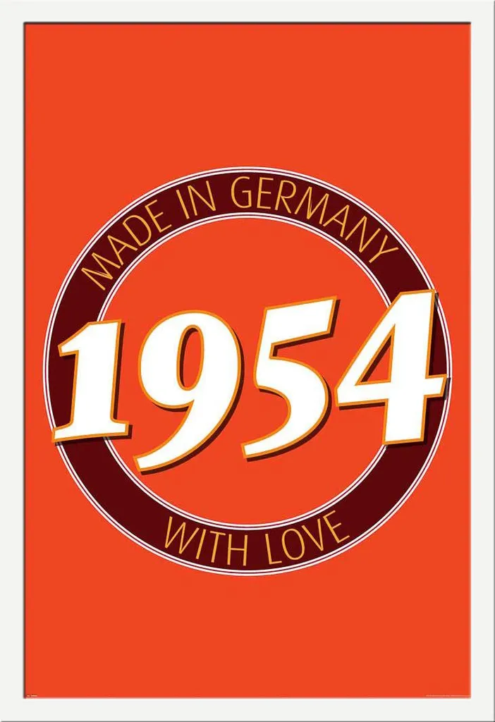 Poster Compleanno 1954 con Cornice Shinsuke Bianca - Regalo 70 Anni