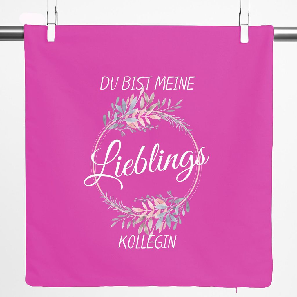 Huuraa Kissenbezug Du Bist Lieblings Kollegin 40x40cm Fuchsia Baumwolle Dekokissenbezug Geschenkidee