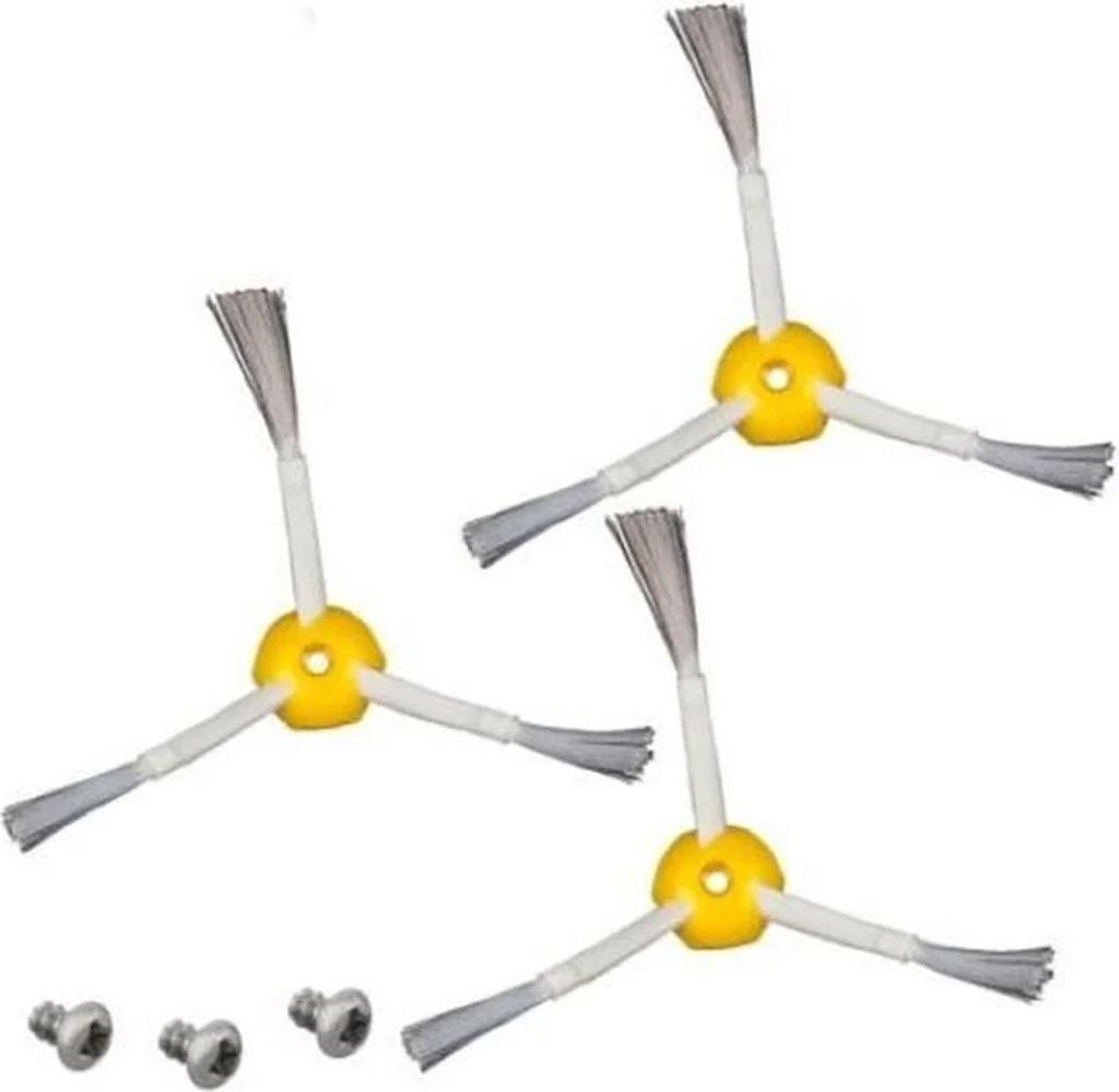 3-teiliges Set Seitenbürsten für alle IRobot Roomba 500/600/700 Serien und Schrauben
