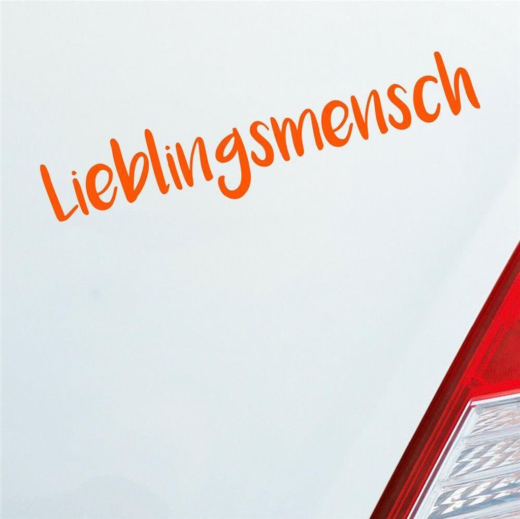 Auto Aufkleber Lieblingsmensch Mensch Liebe Spruch 19,5x4 cm Orange Sticker Heckscheibenaufkleber