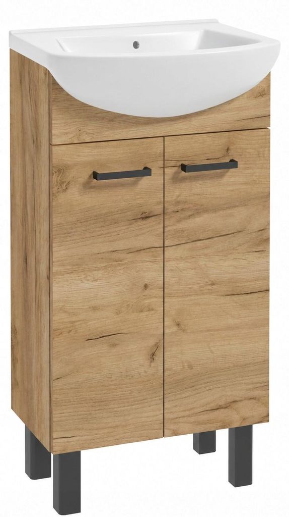 Waschtisch-Set mit Keramikwaschbecken, 45 x 83 cm, Produktbild 