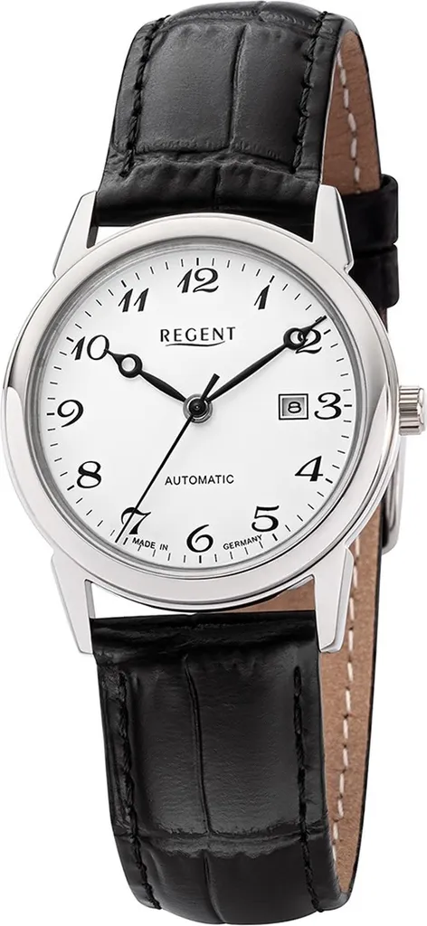Montre Bracelet Cuir Femme Regent Automatique Noire Design Classique