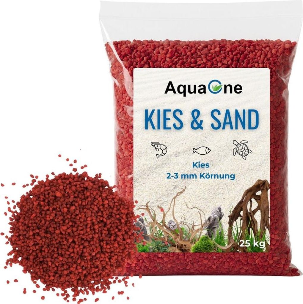 25 Kg roten Quarzkies "" 2-3 mm Bodengrund Aquarium Kies Produktbild 