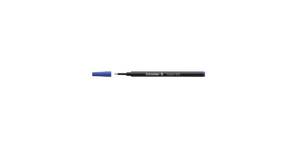 A blue pen with a black barrel and a blue cap is shown against a white background.