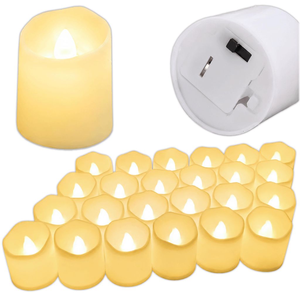 Set KRUMAD composto da 24 candeline LED in PP sicuro, Immagine del prodotto 