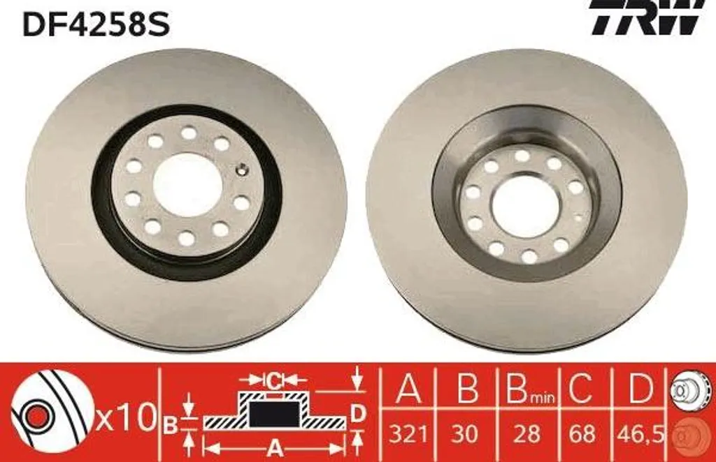 Disque de frein TRW DF4258S : fini les vibrations au freinage sur A4