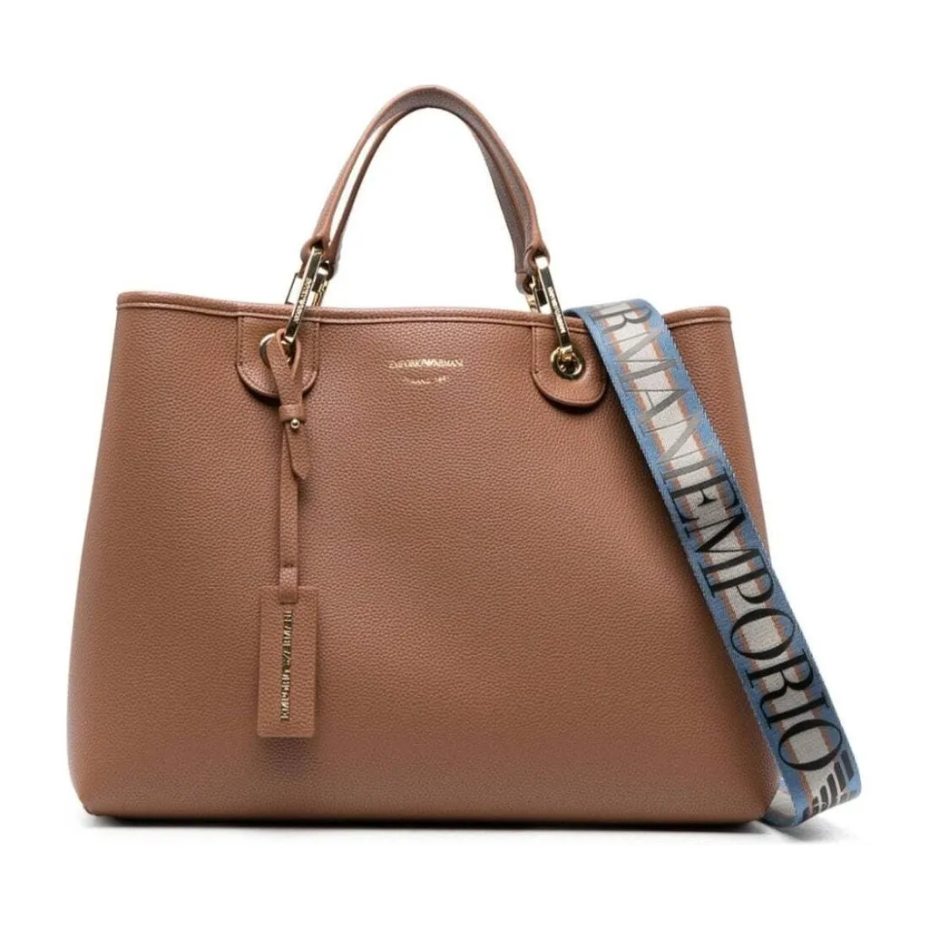 Sac porté épaule Emporio Armani marron en cuir synthétique grainé