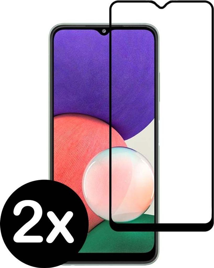 Smartphonics Samsung Galaxy A22 5G volle Abdeckung gehärtetem Glas Bildschirmschutz mit abgerundeten Ecken - 2 Stück
