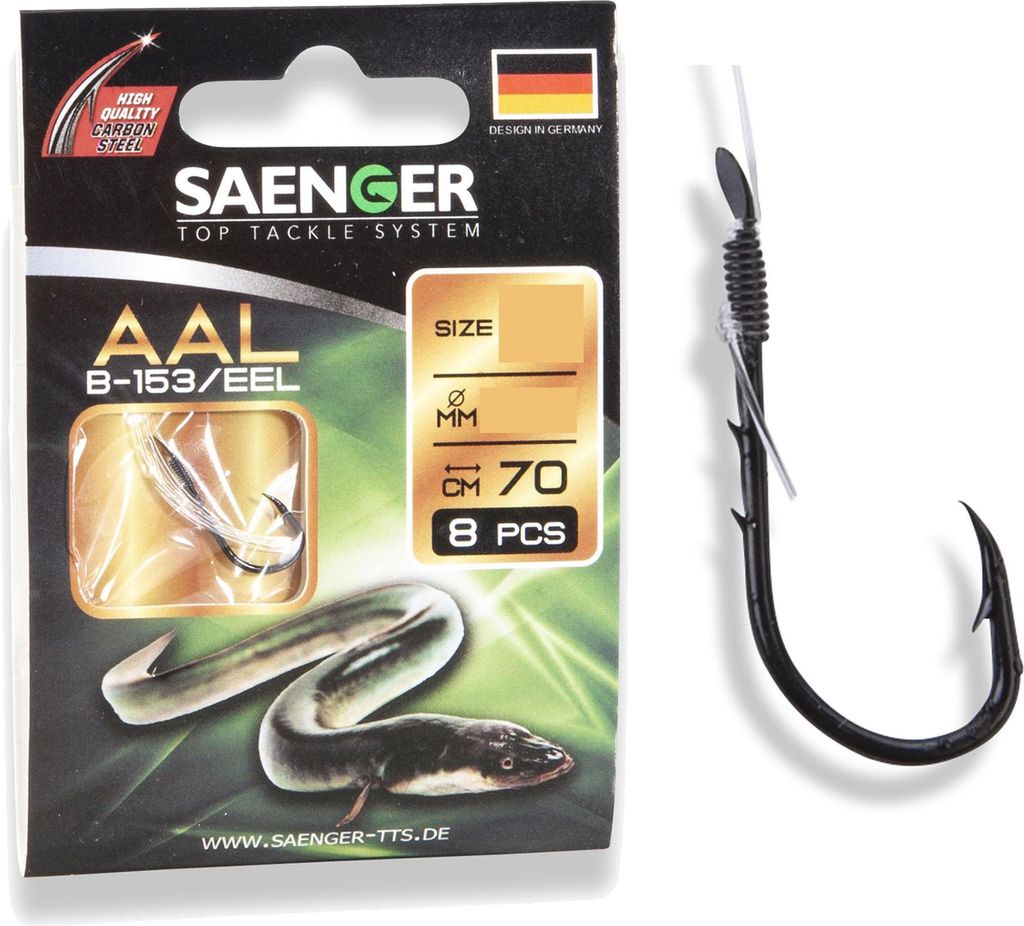 Saenger Aal B-153 Vorfachhaken 70cm 1/0 / 8Stk. Produktbild 