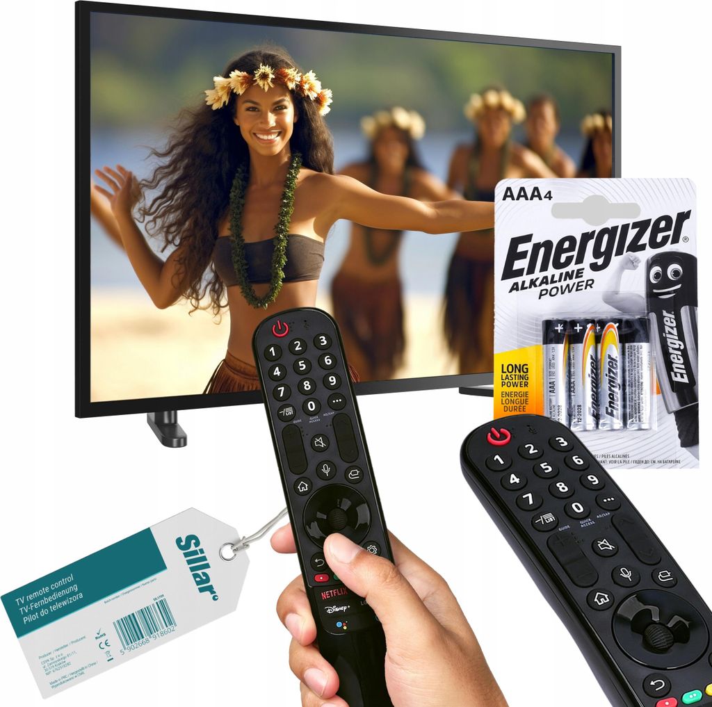 Ersatzfernbedienung Mr21Gc für LG Smart TV + 4 Energizer AAA-Batterien