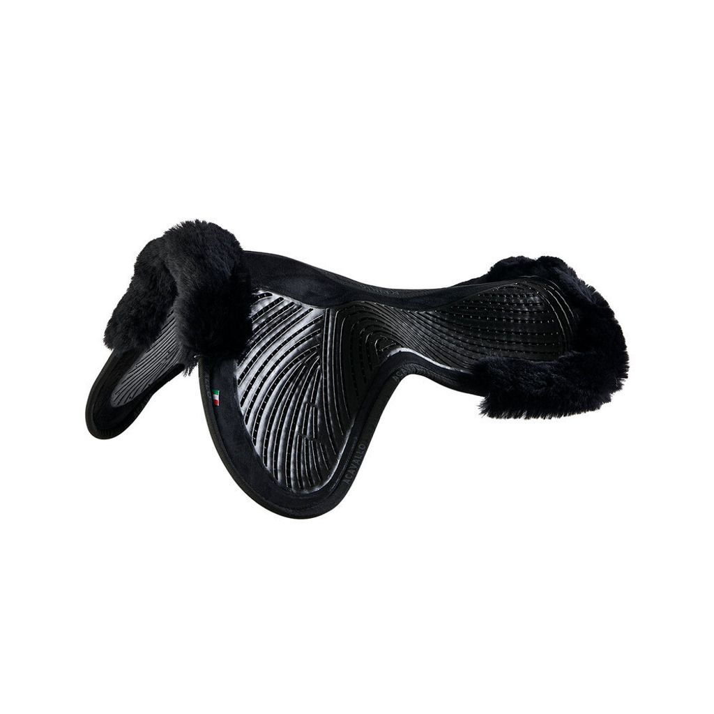 Acavallo Twin Sided Gel Pad Sheepskin Edge, Farbe:Black/Black, Größe:2