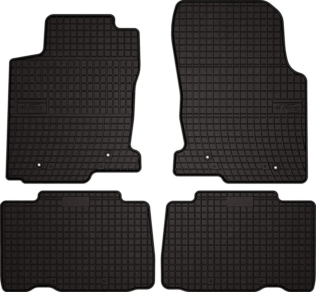 Tappetini auto in gomma adatto per Lexus NX 200T (2014-2021, crossover) neri, set 4 pz, con fissaggi
