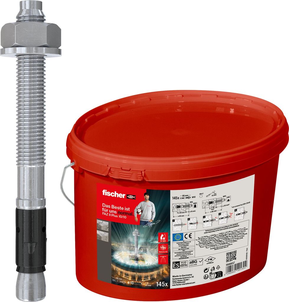 Fischer  Bolzenanker FAZ II Plus 10/10 145 Stück im Eimer, Produktbild 