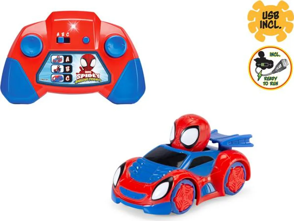 Mini voiture RC Spidey Web Crawler Dickie avec télécommande adaptée