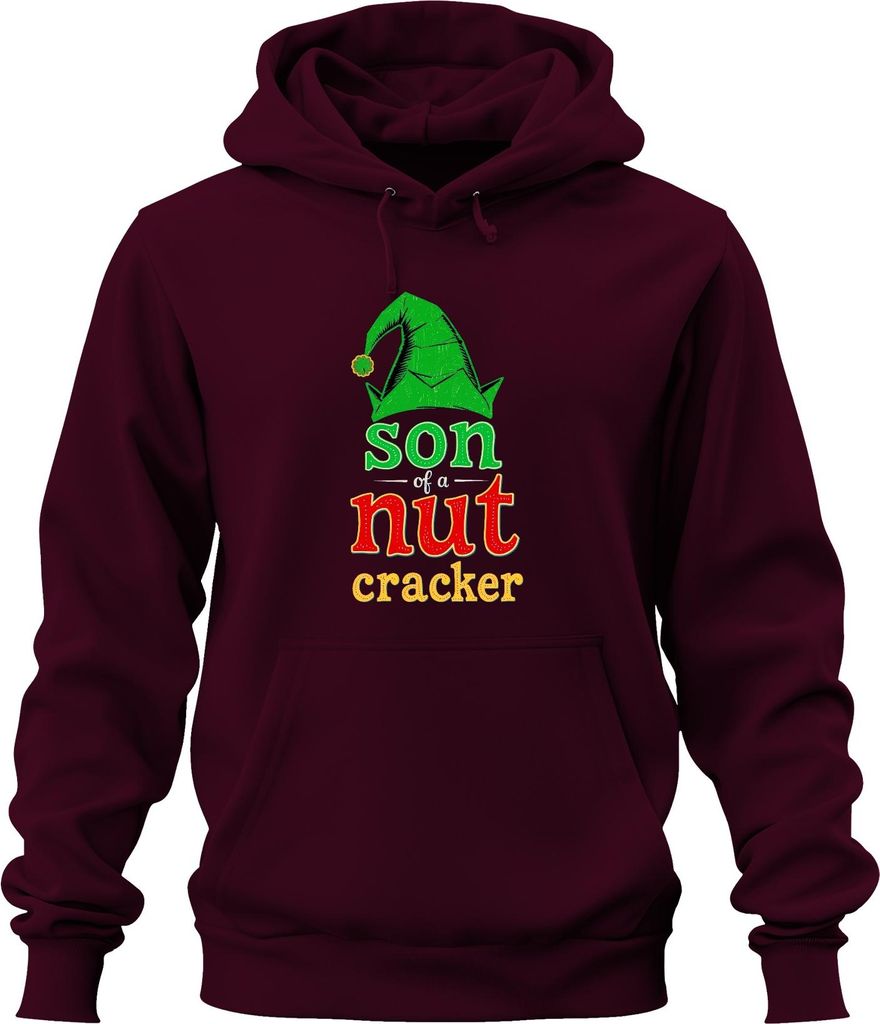 Weihnachtswichtel Elf Mütze son of a nutcracker lustig Geschenk Uni Hoodie Kapuzenpullover, Burgundy, L