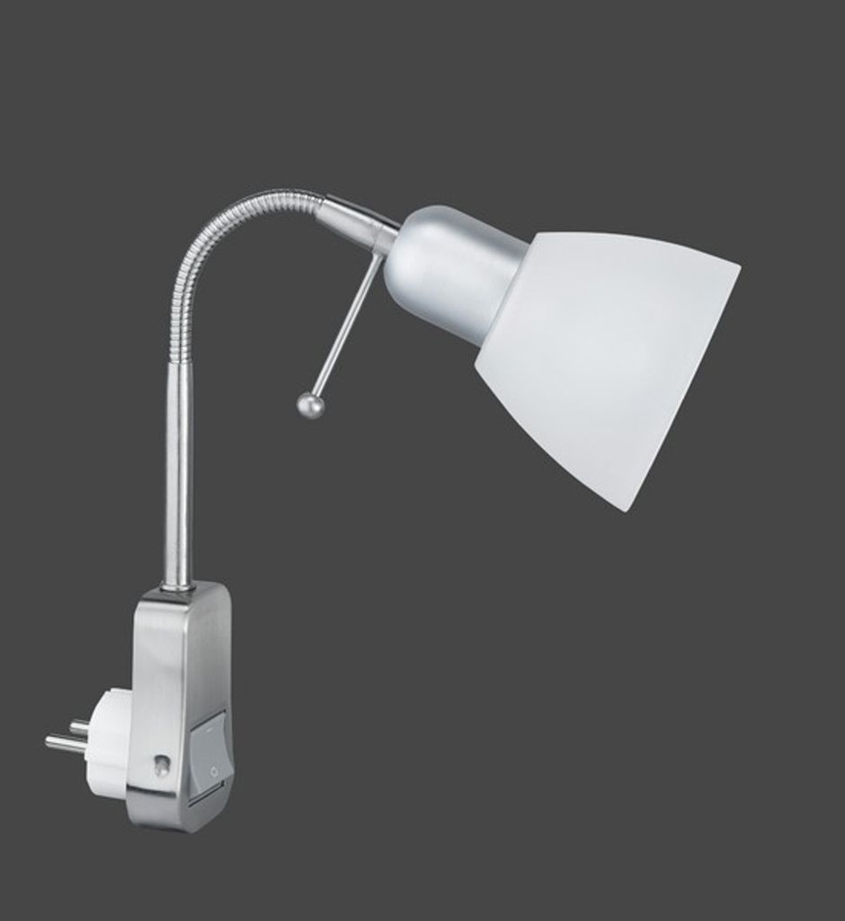 Funktionelle Wandleuchte in Nickel matt 1x E14 bis zu 40 Produktbild 