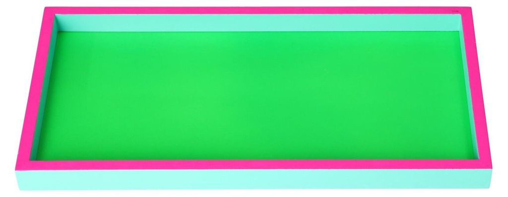 Gift Company Tablett Neo Rechteckig Neon Grün, Pink, Türkis Produktbild 