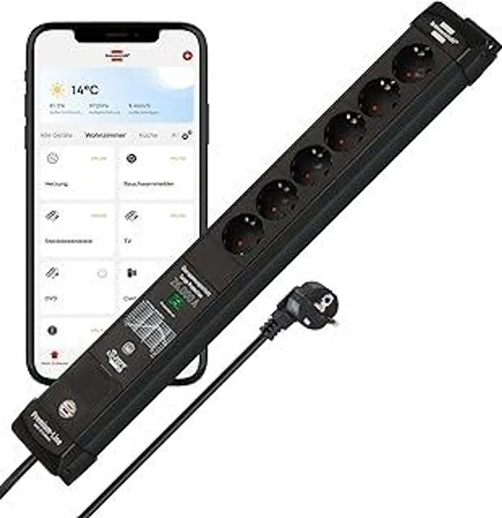 Brennenstuhl Connect WiFi 6-Way Surge Protector - Best for Gaming