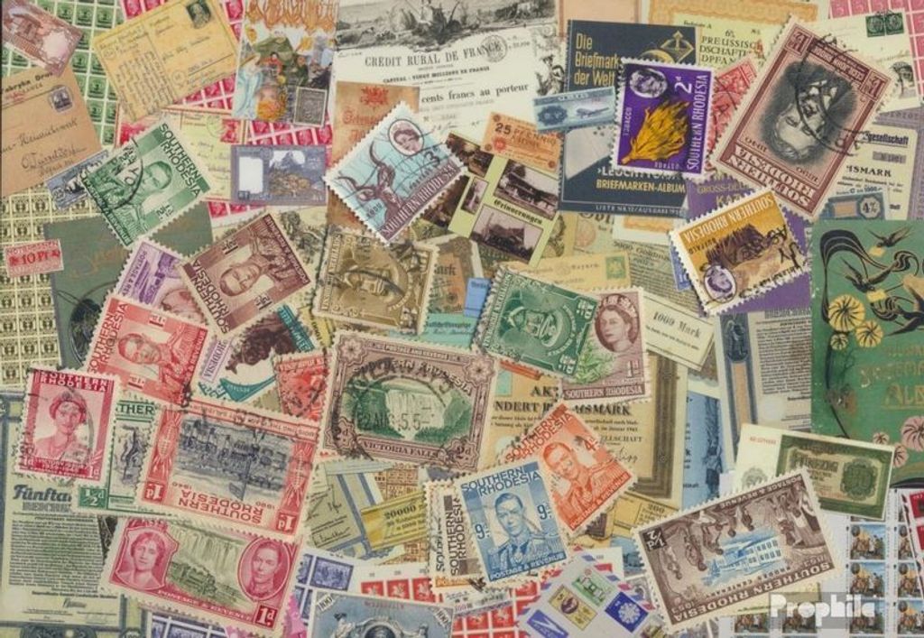 Briefmarken Süd-Rhodesien 25 verschiedene Marken Produktbild 