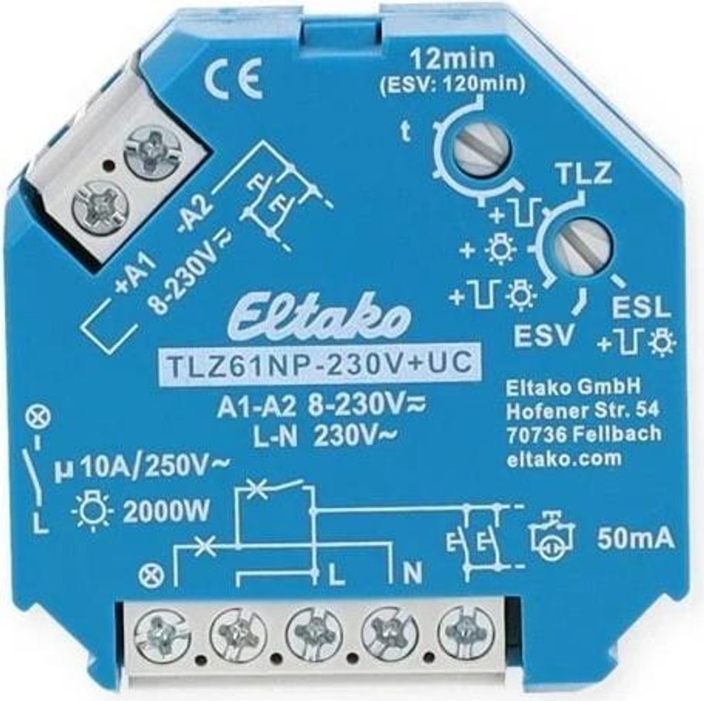 Eltako TLZ61NP-230V+UC Treppenlicht Zeitschalter, 1 Produktbild 