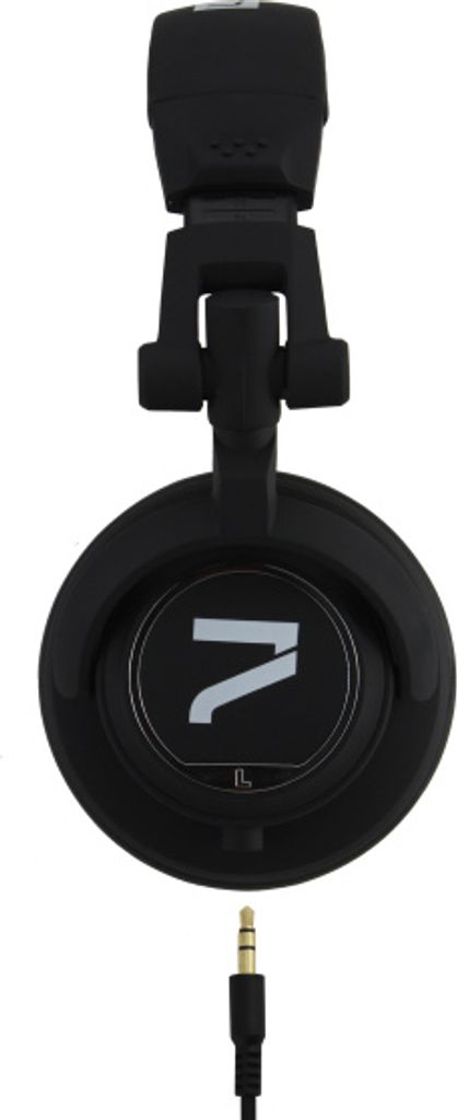 7even Headphone black Phone-Talk / Dj, Hifi, Sport Kopfhörer, dreh-klappbar, tauschbares Kabel