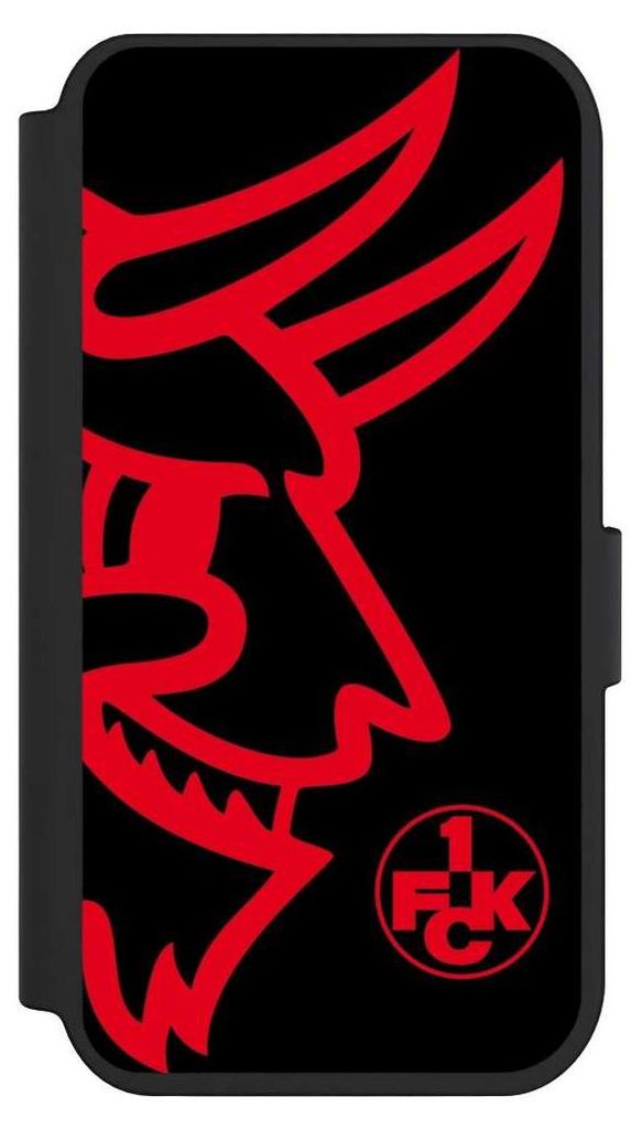 NIVOCASE Klapphülle für Apple iPhone 14 Pro Handyhülle aus Kunst Leder NIVOflip schwarz 1. FC Kaiserslautern Logo Offizielles Lizenzprodukt