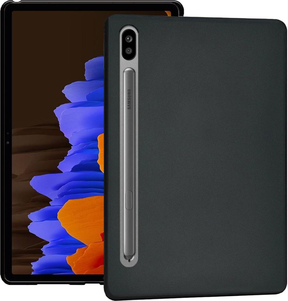 Conie Tablet Silikon Cover für Samsung Galaxy Tab S7 Plus 12.4 T970 TPU Case Schutz Hülle Tasche in Schwarz matt
