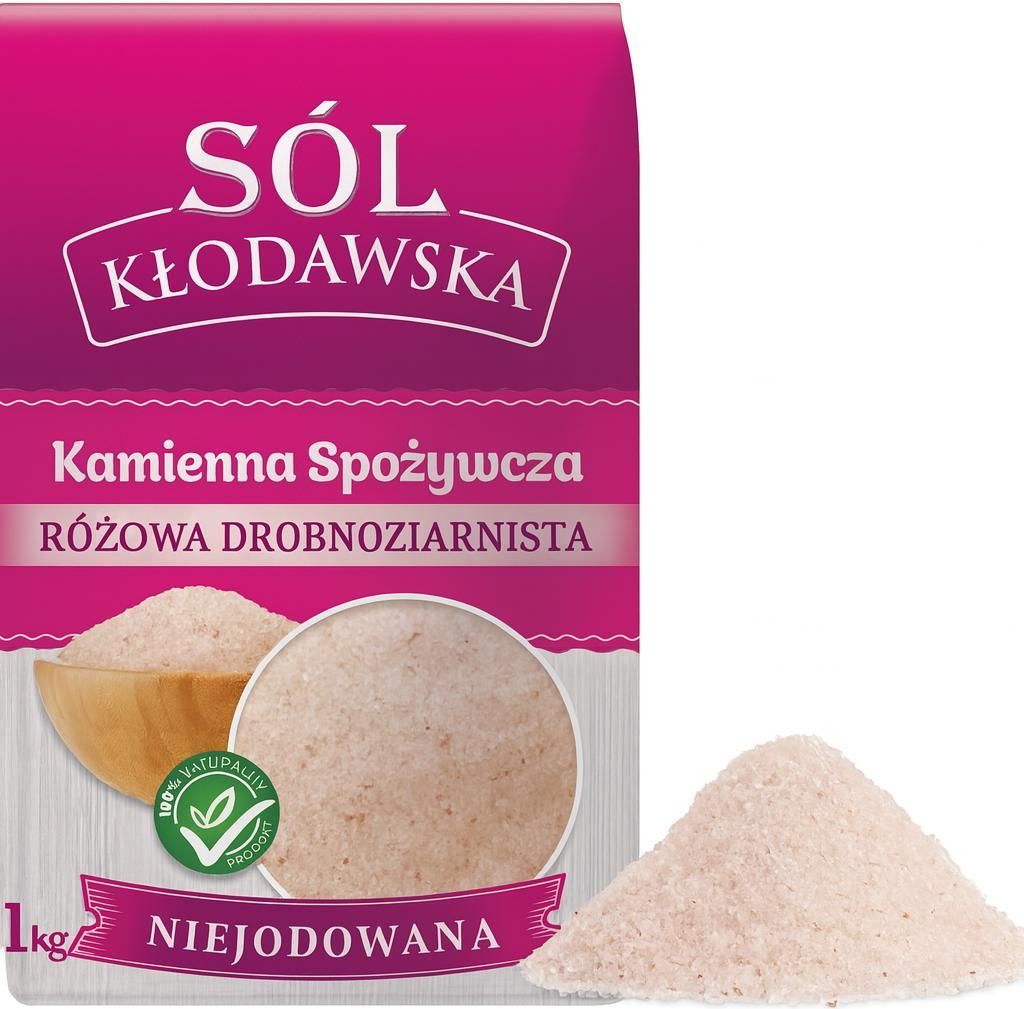 Kłodawa rosa feinkörniges unjodiertes Salz 1kg - Kłodawa Produktbild 
