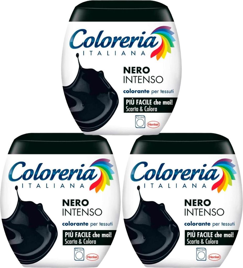 GREY Coloreria Italiana Textilfarbe für Waschmaschinen, kräftiges Schwarz, belebt oder verändert die Farbe der Kleidungsstücke – 3 Packungen ...