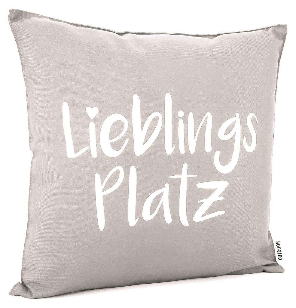 heimtexland Outdoorkissen 45x45 Dekokissen Outdoor Garten Lounge Deko Kissen Typ839 Lieblingsplatz Taupe