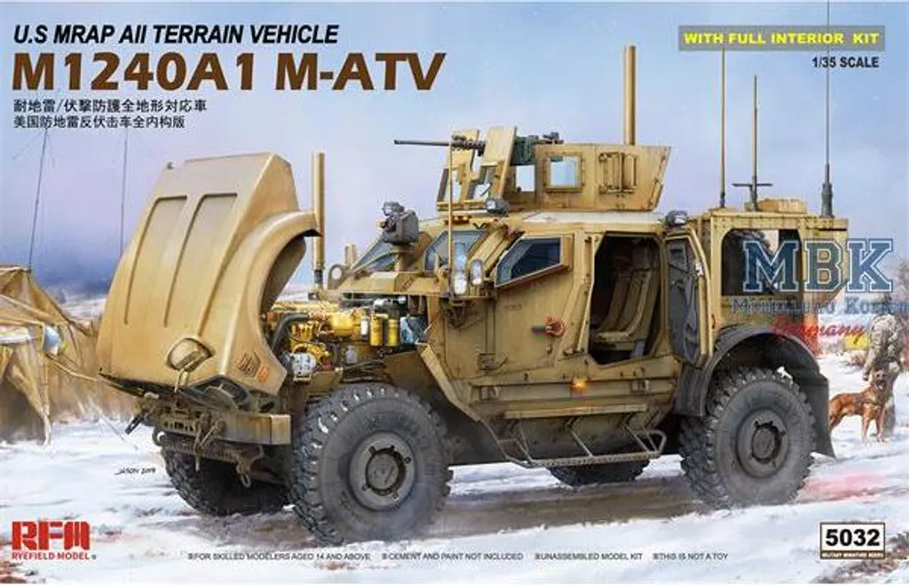 Kit Maquette Militaire US M1240A1 M-ATV pour Diorama de Combat 1/35