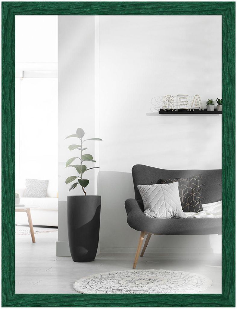 MendeFrames Wandspiegel H300 Klassisch 21x29,7 cm dunkelgrün