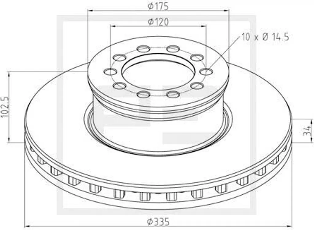 Disque de Frein Avant pour Camion Atego FI335mm - Pièce de Rechange