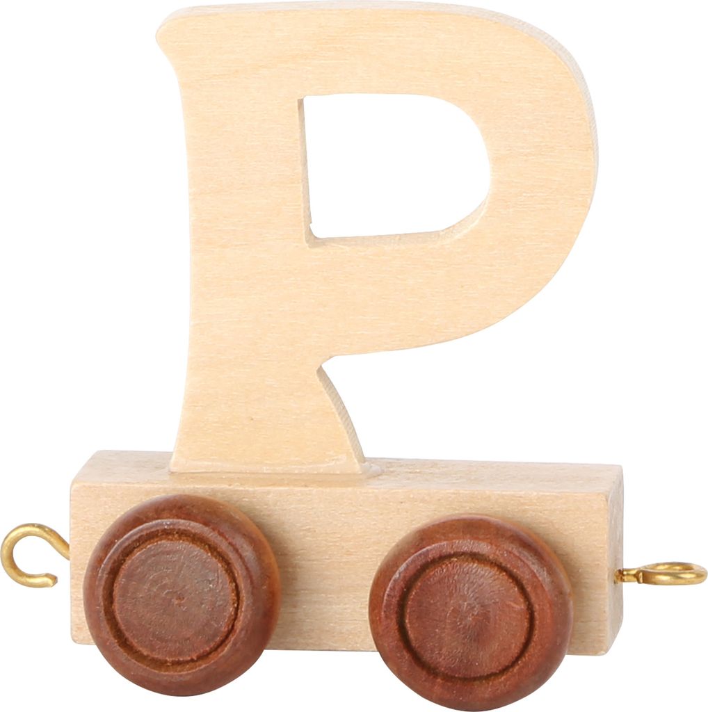 Small Foot Design 7475 Buchstabenzug aus Holz, Buchstabenwaggon P, natur (1 Stück)
