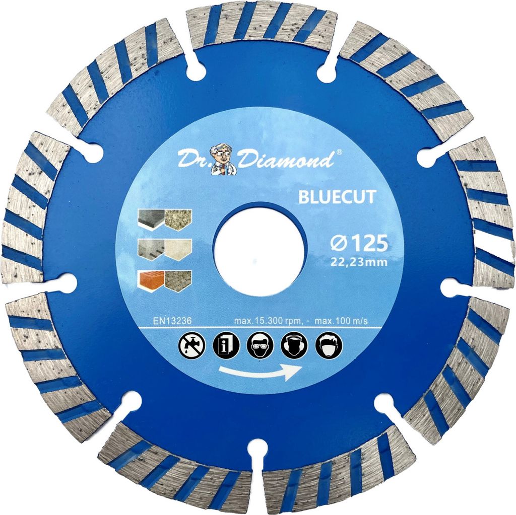 Diamanttrennscheibe 125 mm BLUECUT Beton Granit - Diamant Trennscheibe 125mm