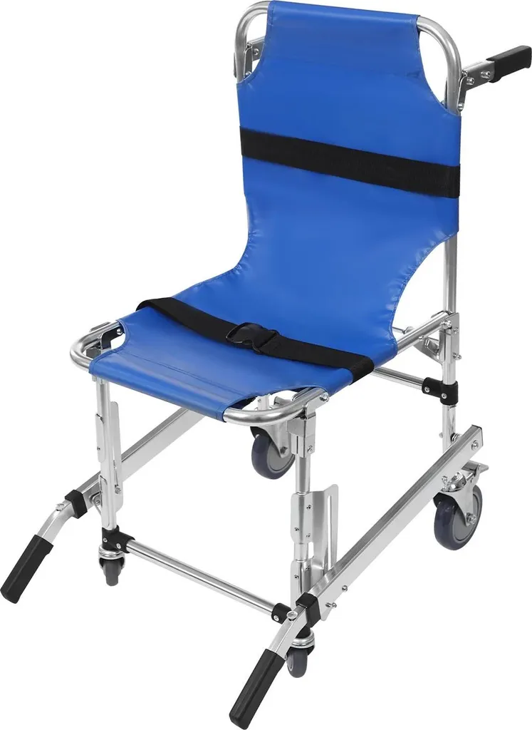 Chaise d'évacuation en aluminium léger avec structure pliable bleue 160kg