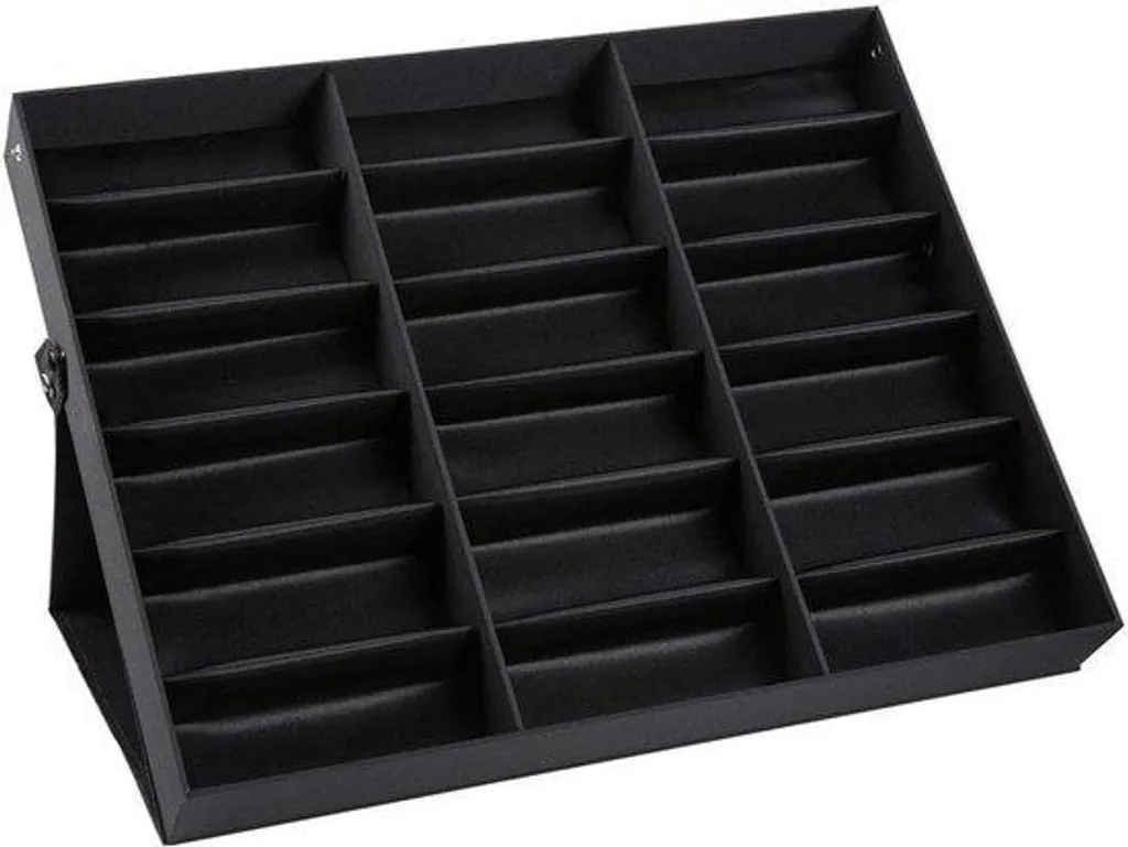 Organiseur en verre à 18 compartiments pour lunettes de soleil