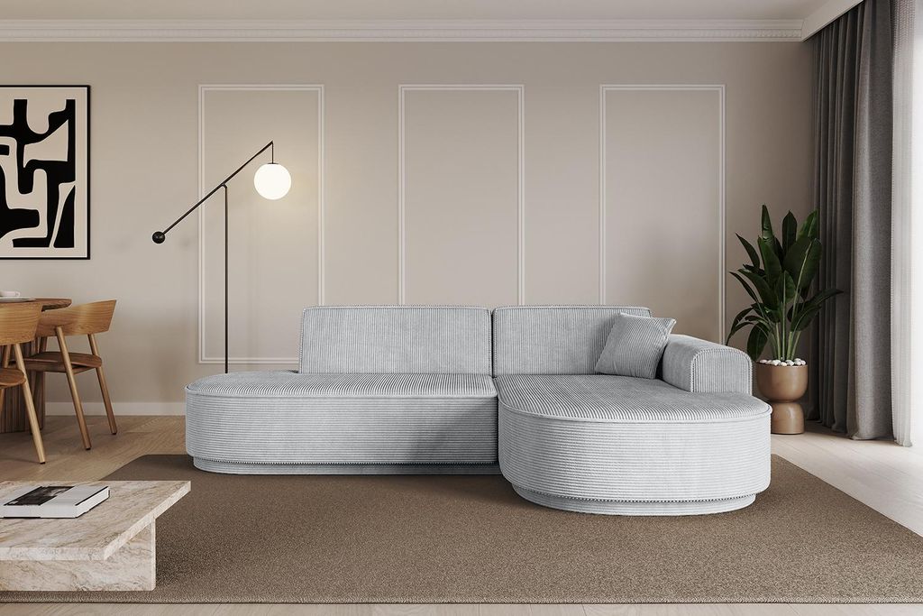 ALTDECOR Ecksofa in L-Form MARI-L1-v3 - 243x171x83 cm Grau - Corner Sofa Bett Eckcouch Couch Wohnlandschaft Cauchsofa