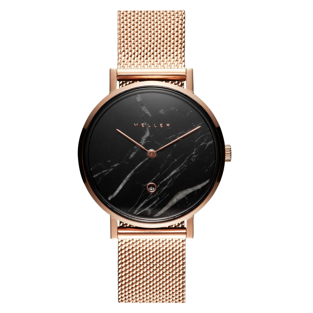 Montre femme chic Meller Astar Black Marble Pink pour look quotidien
