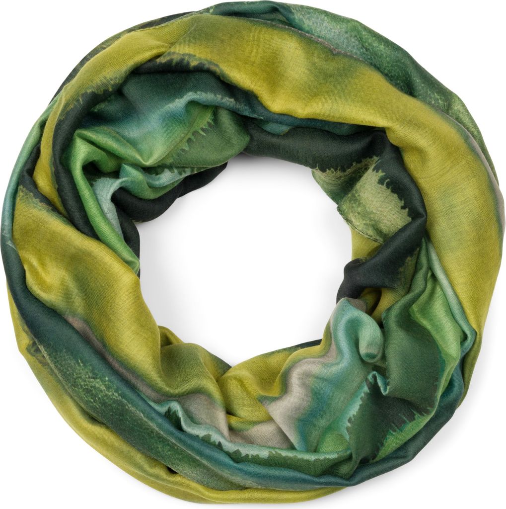 styleBREAKER Damen Loop Schal mit elegantem Aquarell-Farbverlauf, Leichter und weicher Schlauchschal, mehrfarbig 01017163