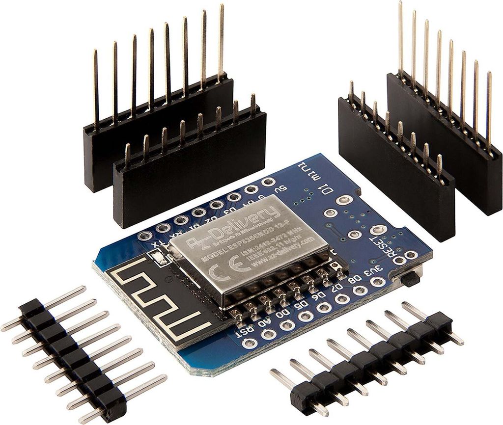 AZ-Delivery Mikrocontroller D1 Mini NodeMcu mit ESP8266-12F WLAN Modul kompatibel mit Arduino, 1x D1 Mini