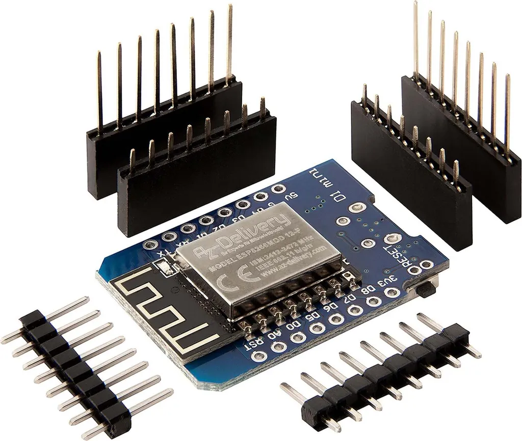 AZ-Delivery Microcontrollore D1 Mini NodeMcu con modulo ESP8266-12F WLAN compatibile con Arduino, 1x D1 Mini